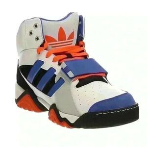 Mens Adidas Streetball 1.5 G99873 Basketball Leather White/Blue/Orange Size 11